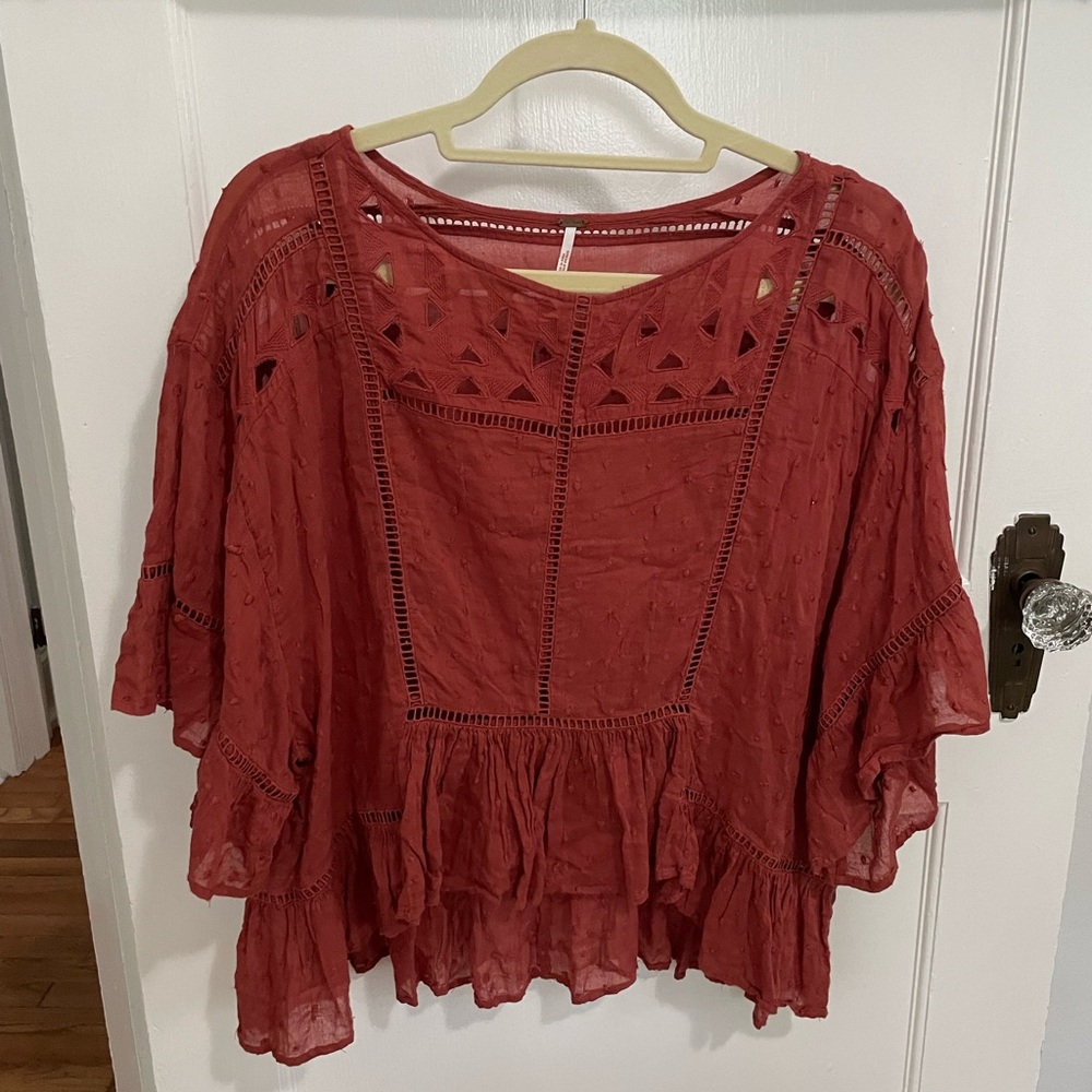 Free People Burnt Orange Boho Top